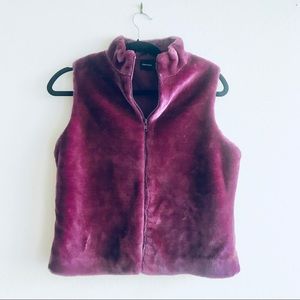 Purple faux fur vest